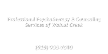 For directions/map (click here)

Professional Psychotherapy & Counseling Services of Walnut Creek

33 Quail Ct., Ste 200Walnut Creek, CA 94596-5597

(925) 938-7510